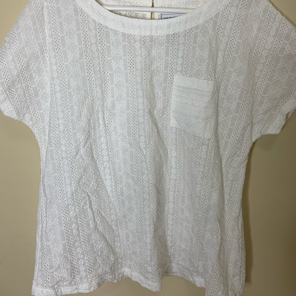 white lace patterned top